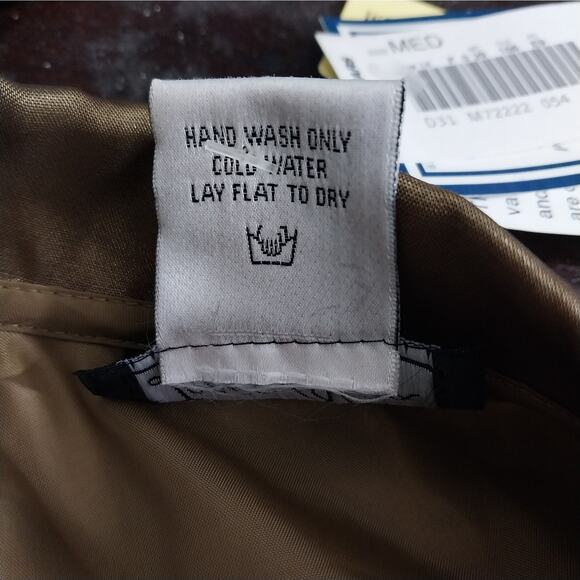 NWT@$60! LORI MAX, NY! LUXE ANTIQUE GOLD ORGANZA, SHEER SLEEVE BLOUSE, TOP! SZ M - Picture 8 of 9